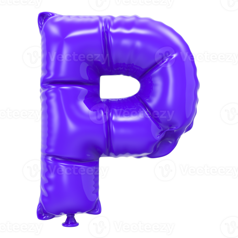 P Font Balloon 3D Rendering png