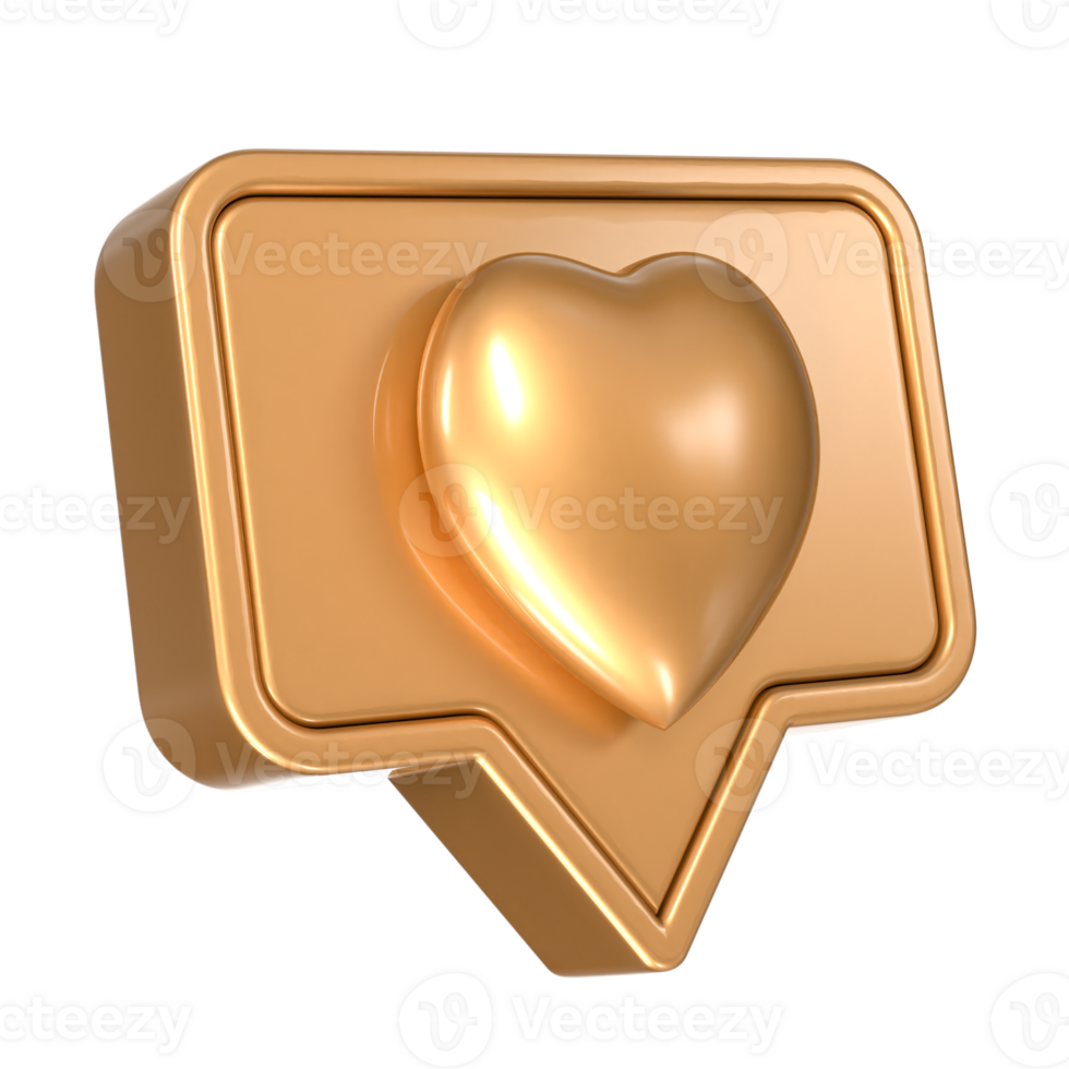 3D Like With heart icon on transparent background png