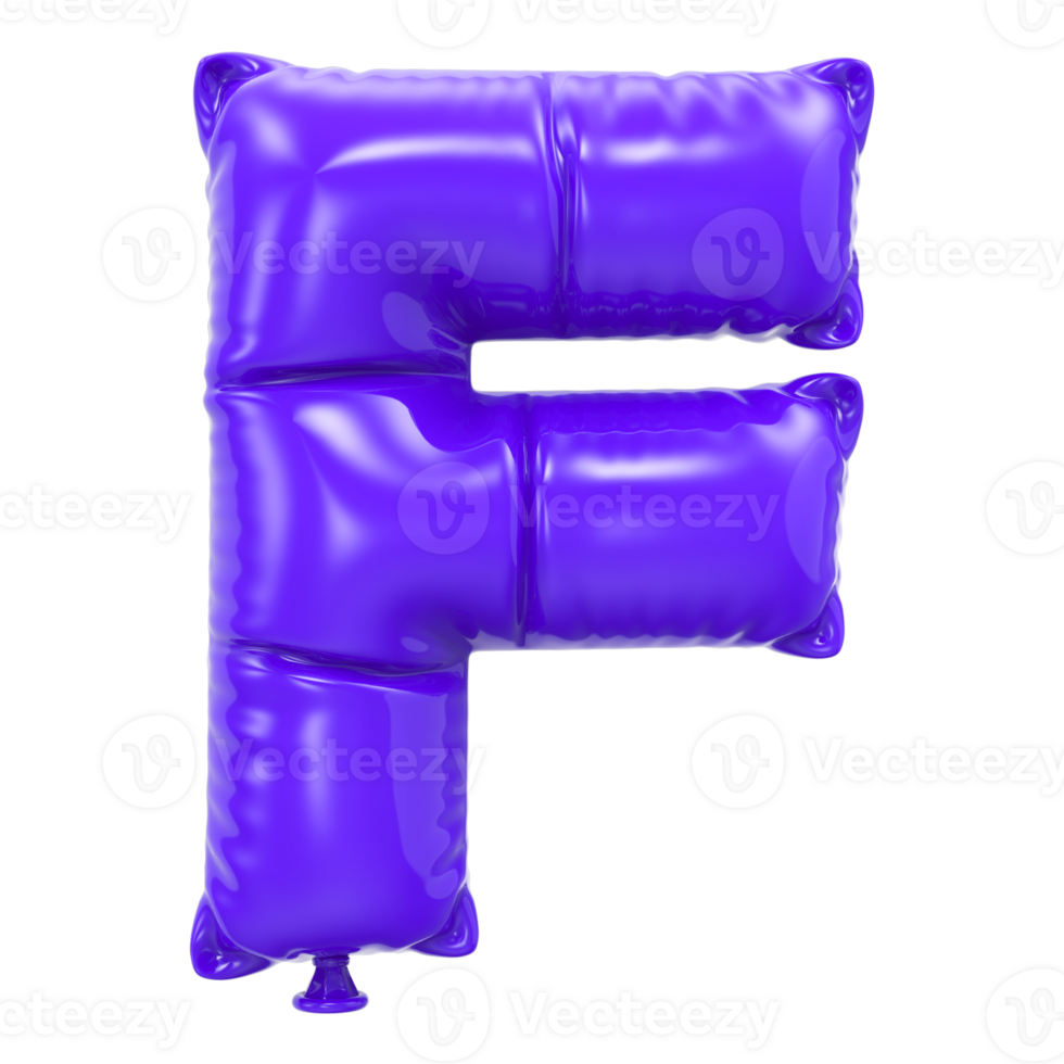 F Font Balloon 3D Rendering png