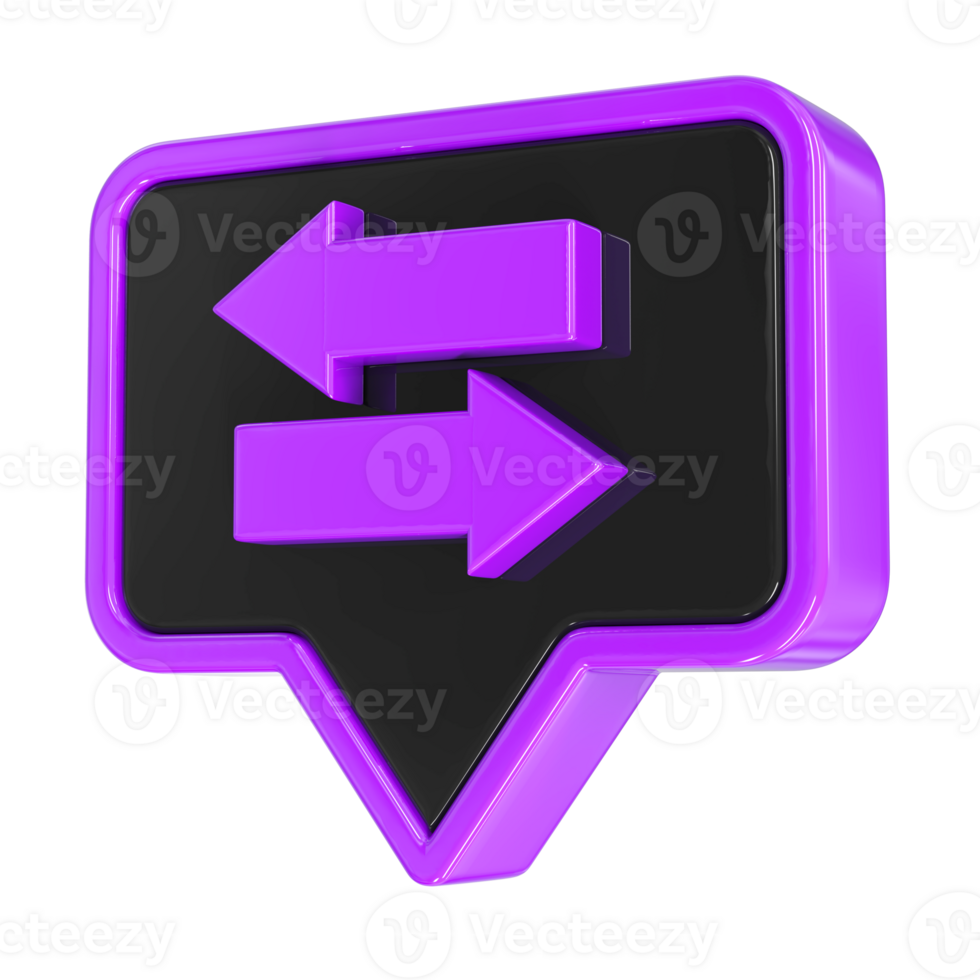 a purple and black sign with two arrows pointing in different directions png