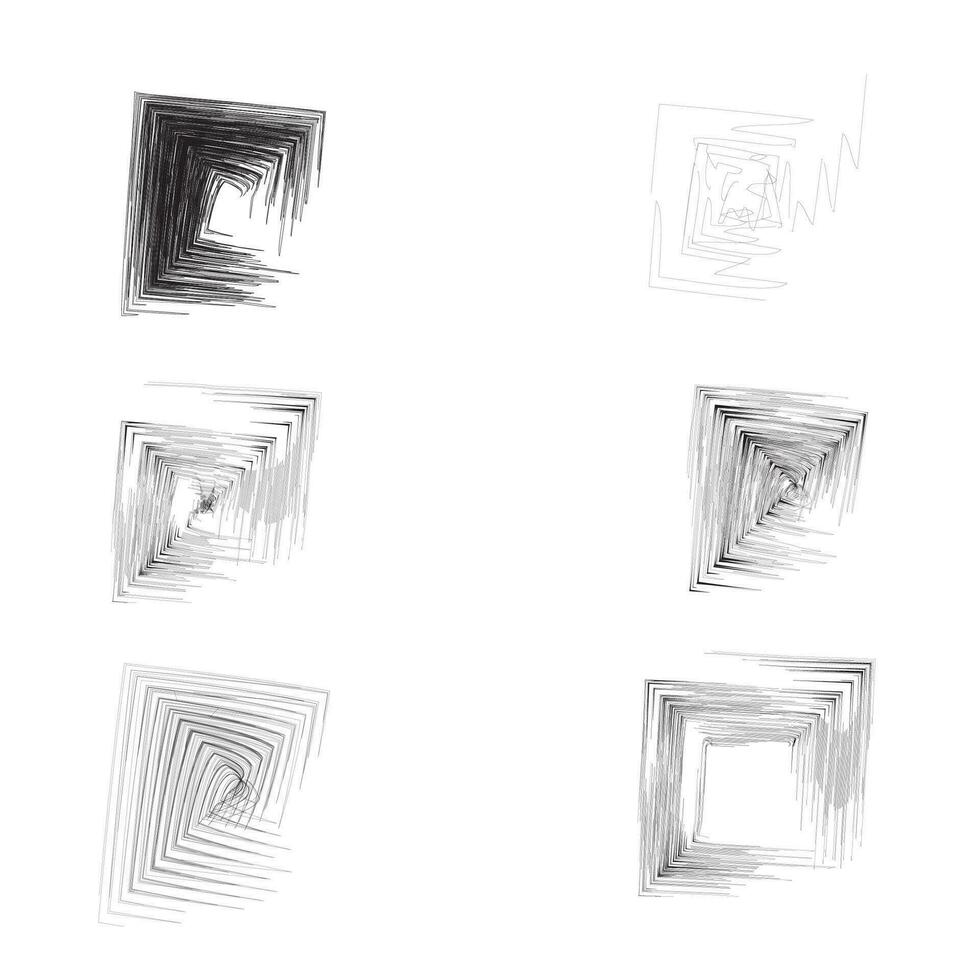 Set of Black and White Squares , Set of Black and White Dirty Squares ,Scribble Squares vector