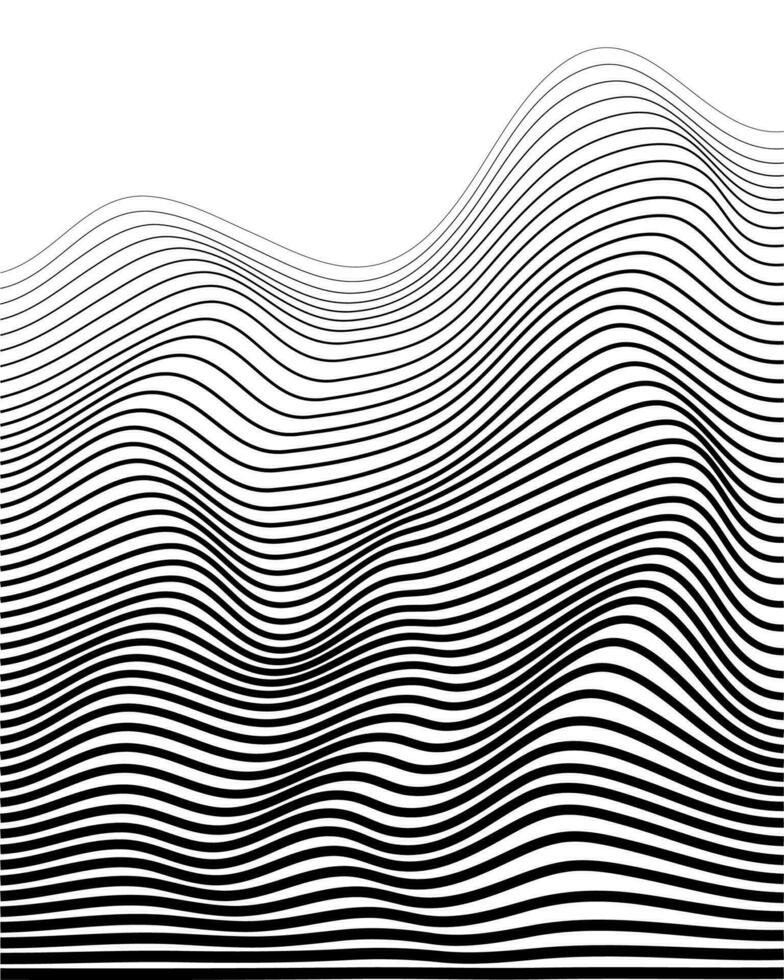 Wave stripe background. Ripple striped texture curve lines background vector