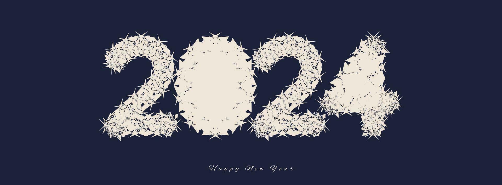 2024 New Year Number Design with Merry Christmas Concept vector