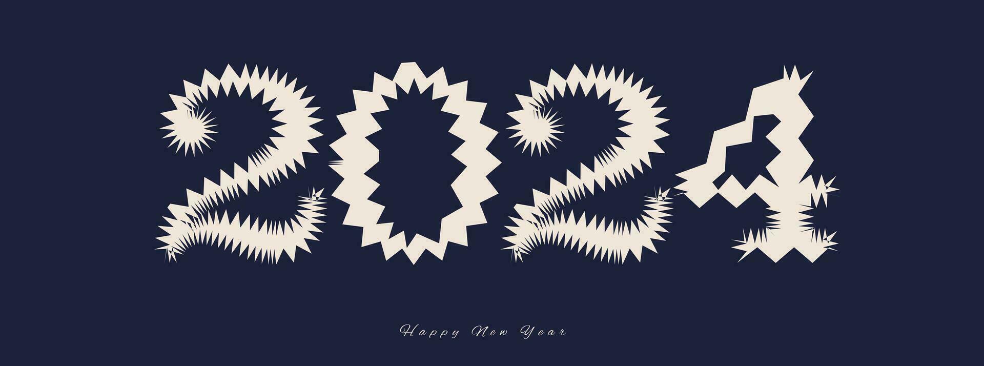 Decorated Happy New Year 2024 Design .Premium Trend Vector Illustration For Banner, T Shirt, Poster, Calendar And Invitation Cards. Happy New Year 2024.