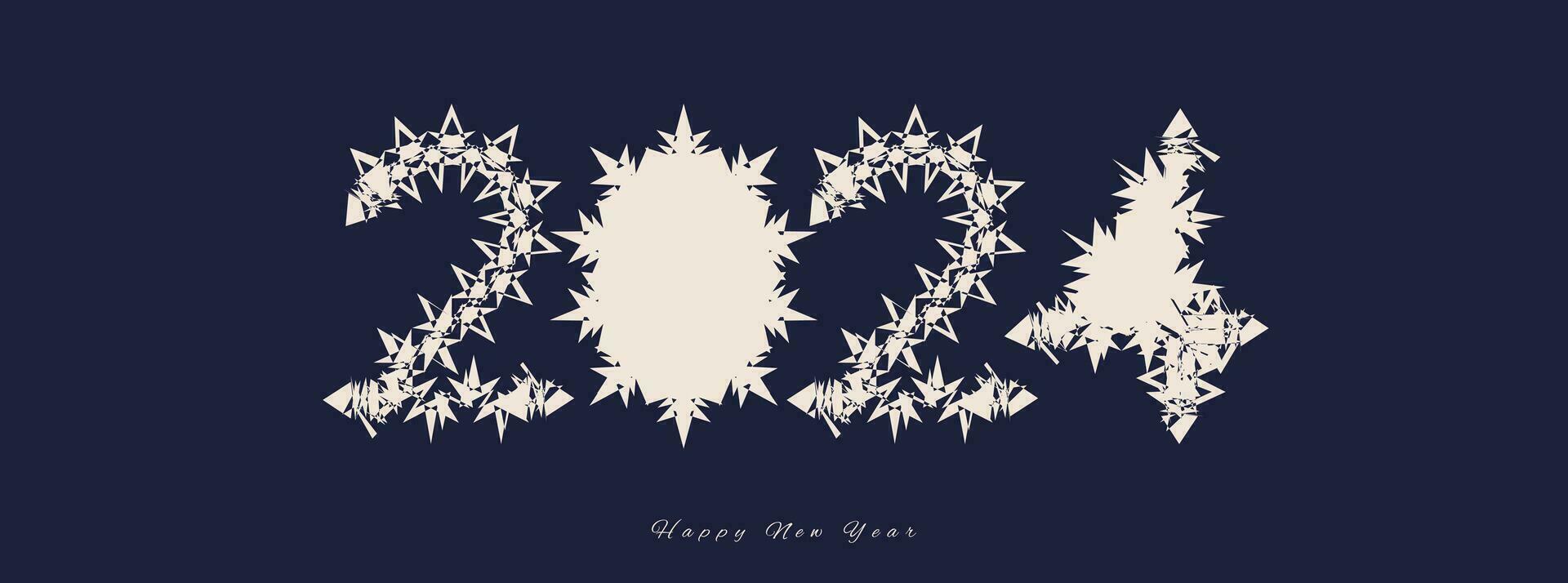 2024 New Year Number Logo Design with a Merry Christmas concept. vector