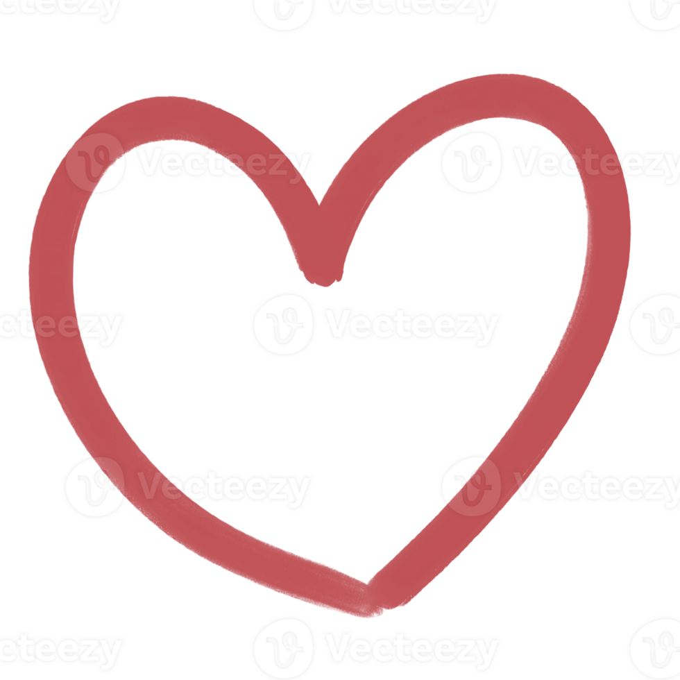 Hand Drawn Red Heart illustration And Decorative png