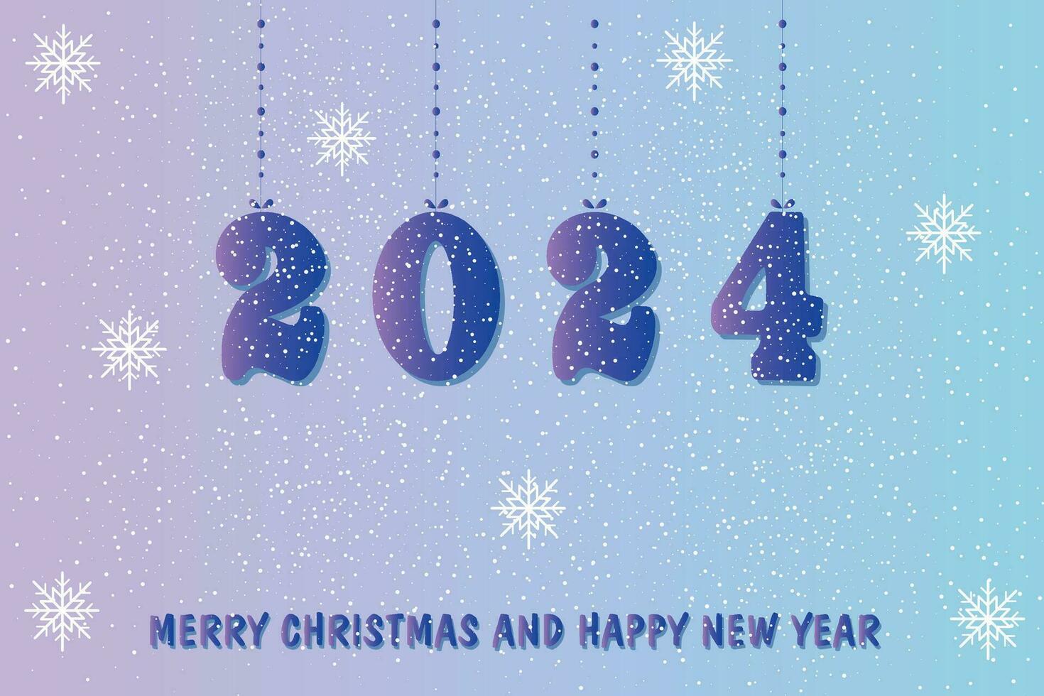 New Year numbers 2024. Number design template. Congratulatory banner template. Cover Happy New Year. Vector