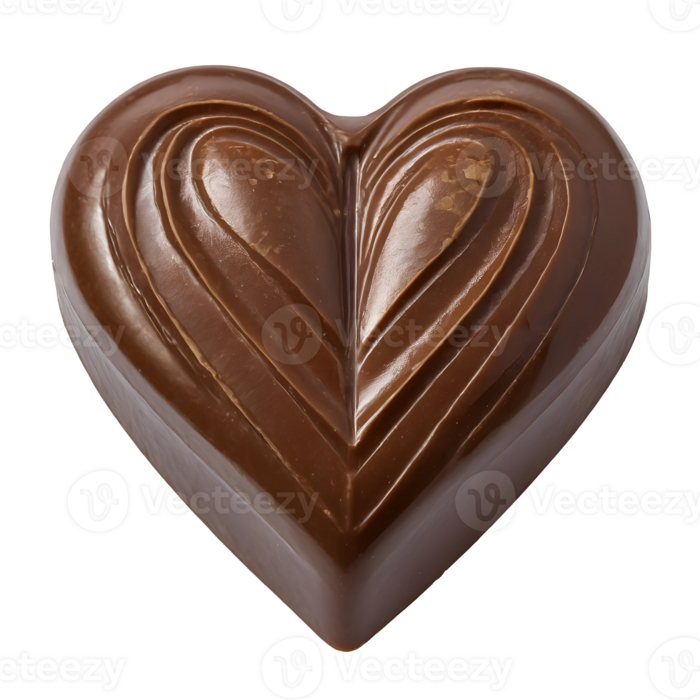 AI generated Delicious heart shaped chocolate. png