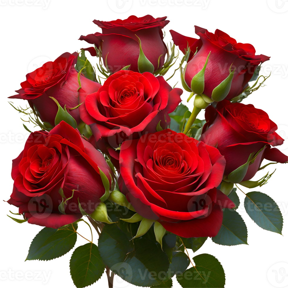 AI generated Beautiful bouquet of red roses. png
