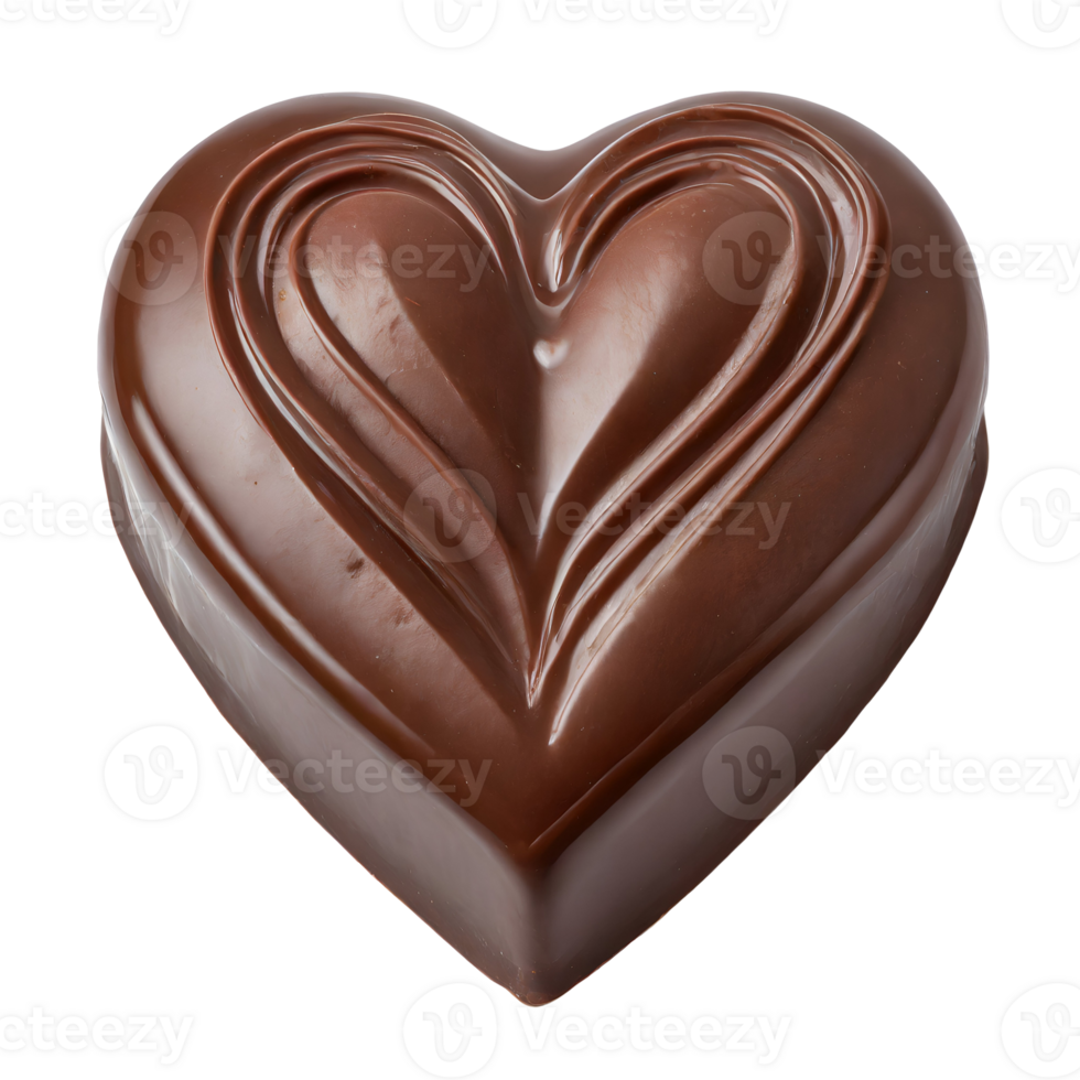 AI generated Heart shaped chocolate. png