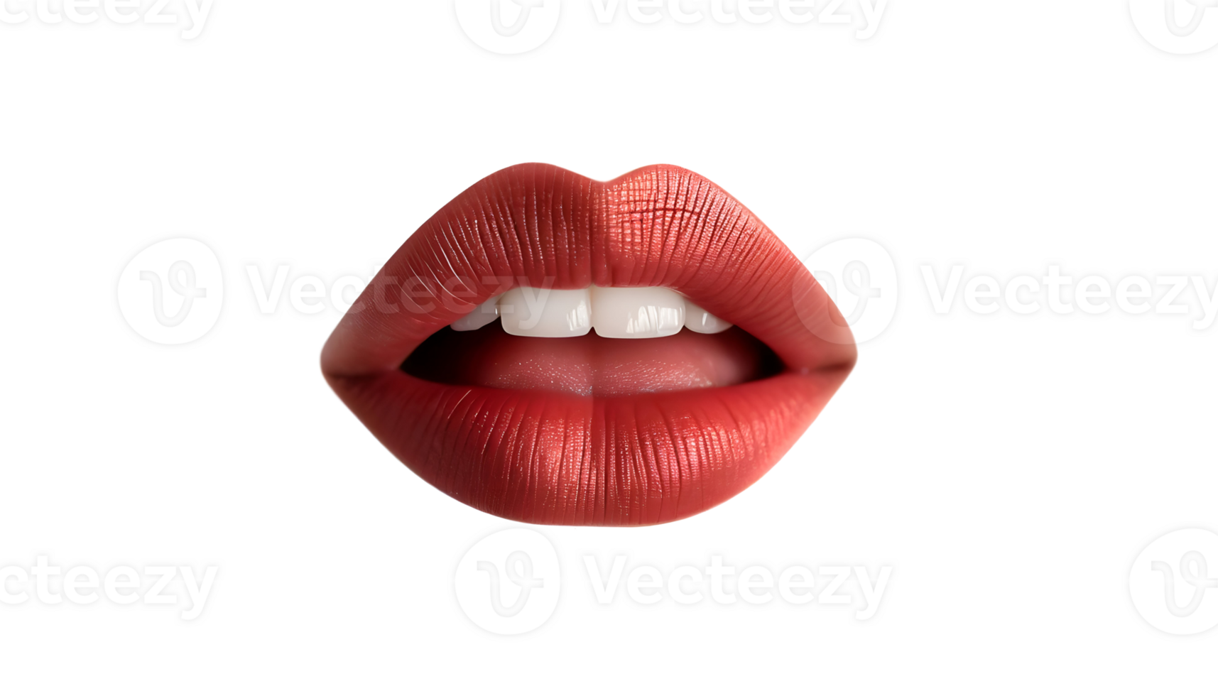 AI generated Red lips isolated. png