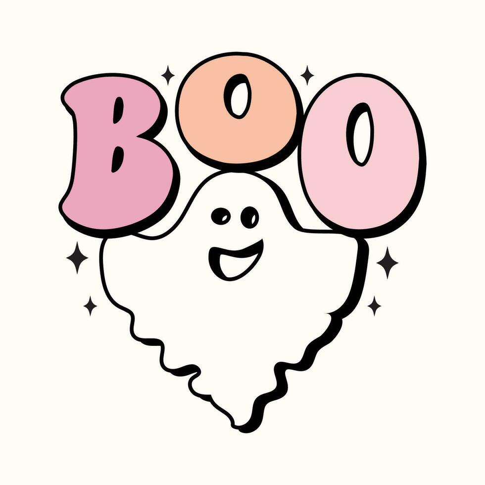 Retro Halloween Boo Sublimation Vector for Print