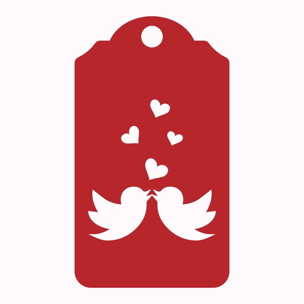 Valentines Gift tag laser cut card vector silhouette-Cricut