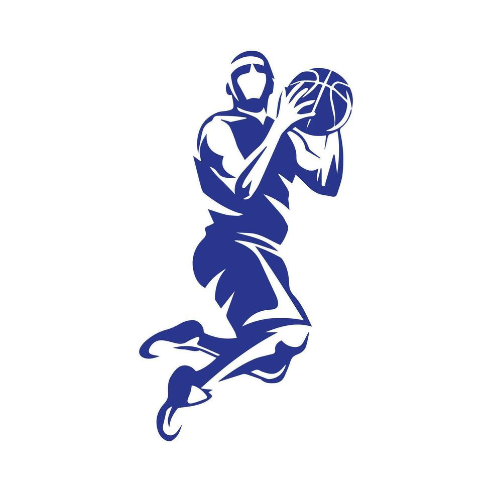 basketball player jumping icon vector image