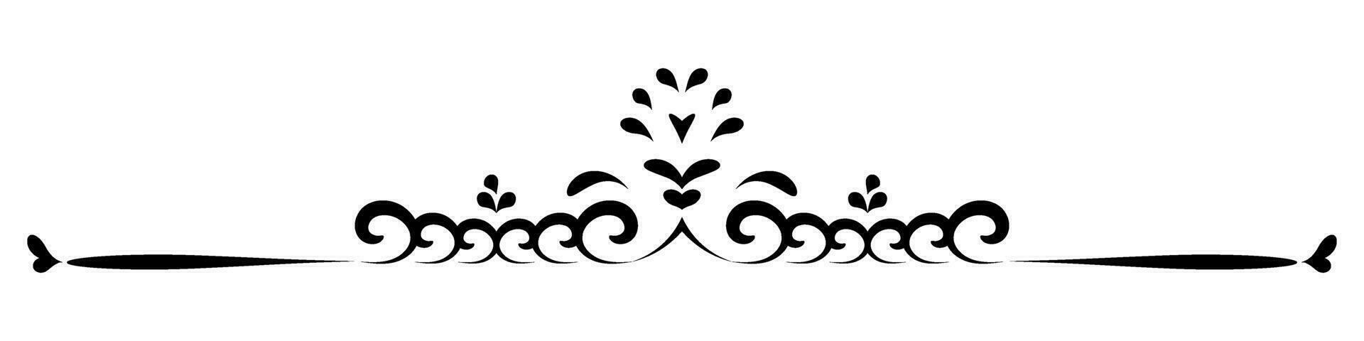 Classic ornate border element. Vintage ornament vector isolated on white background. Decorative line for frame, page, template, poster, greeting card.