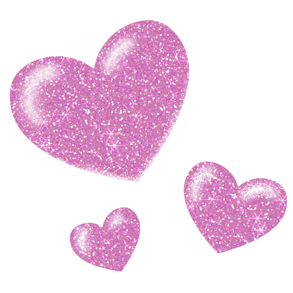 Pink Glitter heart on transparent background. Design for decorating,background, wallpaper, illustration png