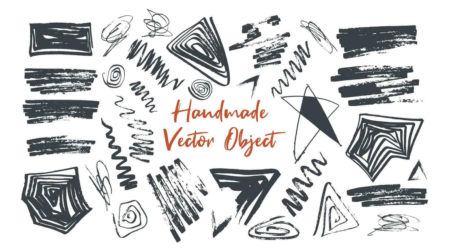 Handmade products. Completely vector and different. More than 80 elements that can be used to create any design.