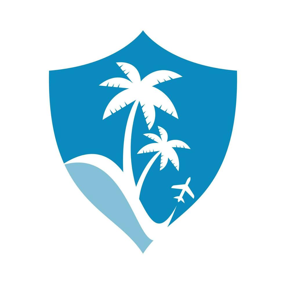 Travel beach logo design icon vector. vector
