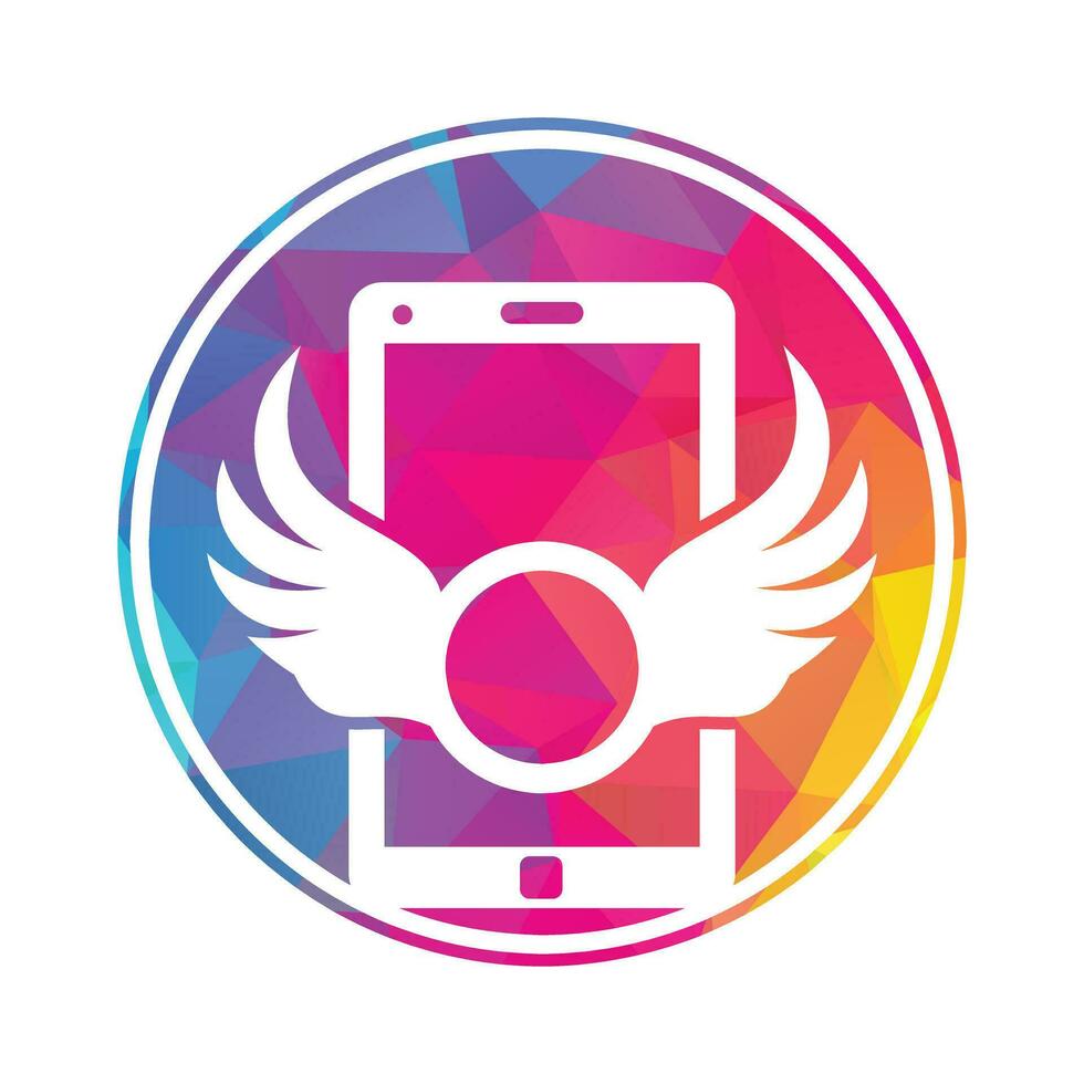 Wing mobile logo icon vector. vector