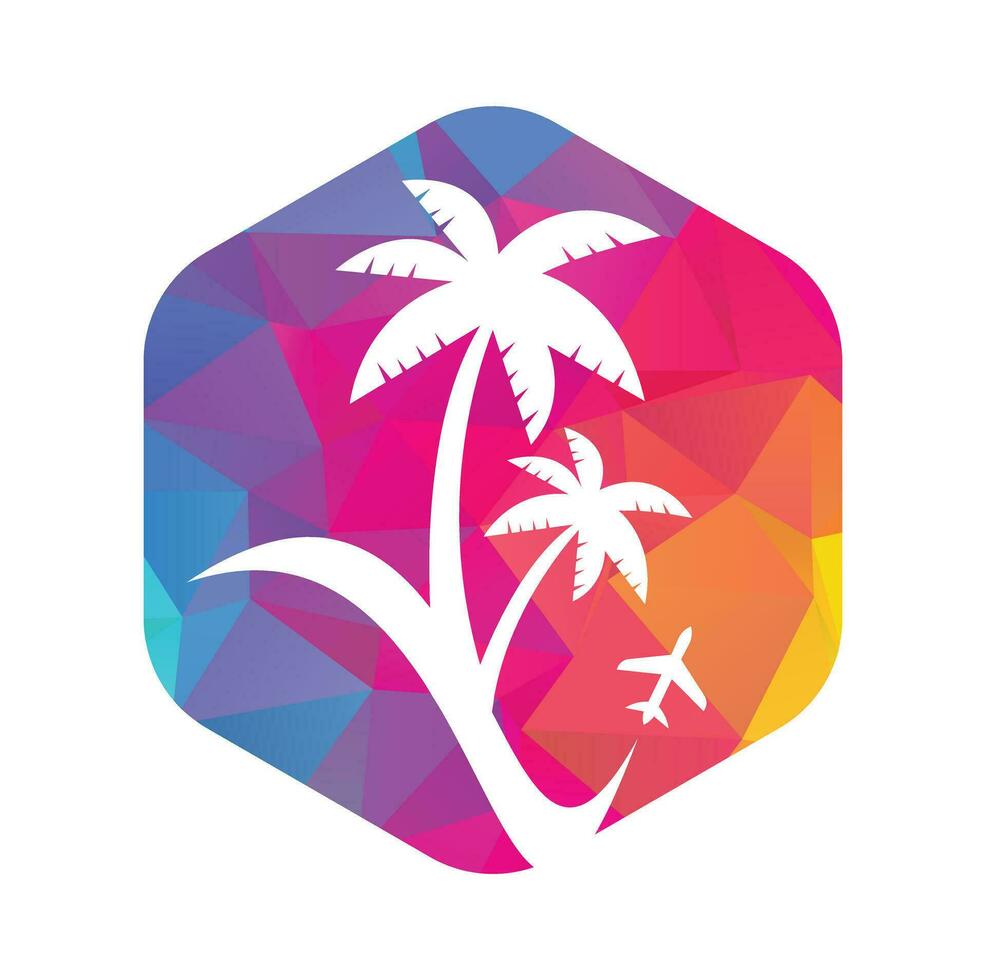 Travel beach logo design icon vector. vector