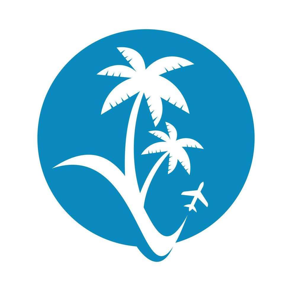 Travel beach logo design icon vector. vector