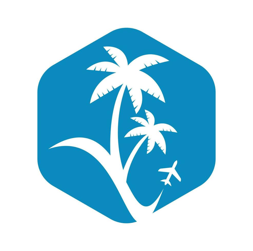 Travel beach logo design icon vector. vector