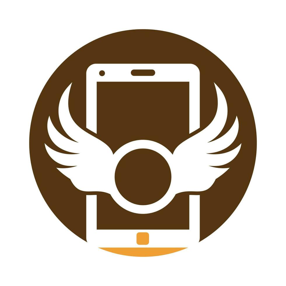 Wing mobile logo icon vector. vector