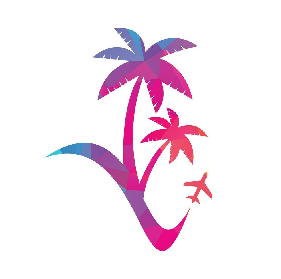 Travel beach logo design icon vector. vector