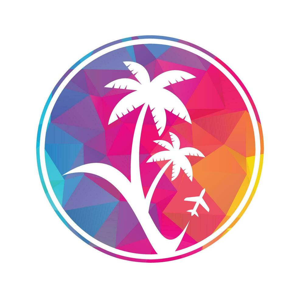 Travel beach logo design icon vector. vector