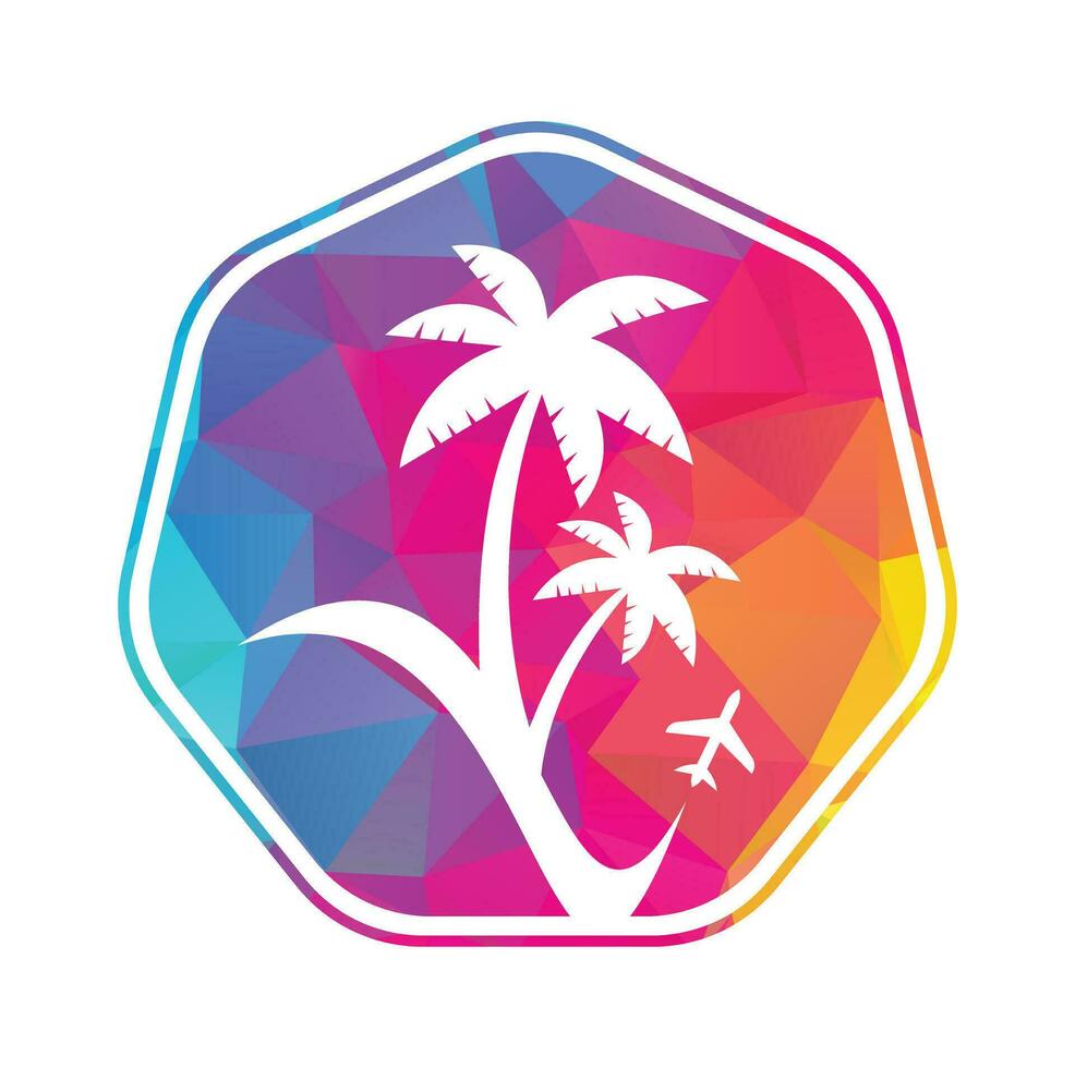 Travel beach logo design icon vector. vector