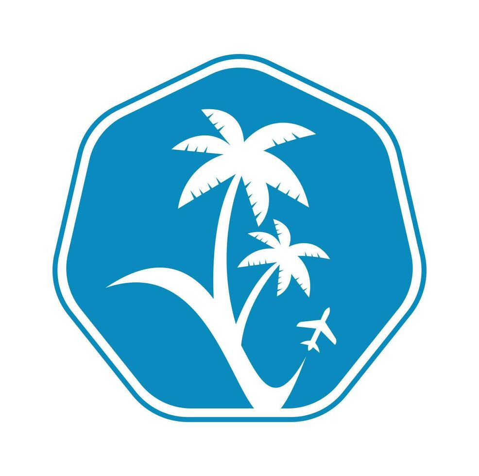 Travel beach logo design icon vector. vector