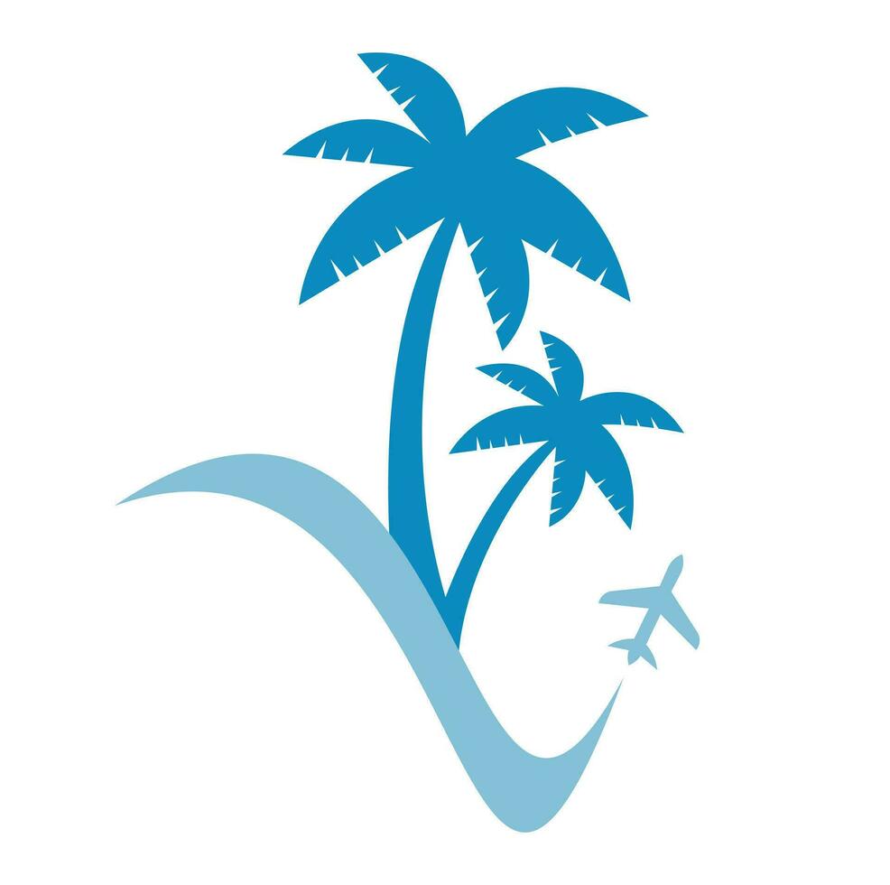 Travel beach logo design icon vector. vector