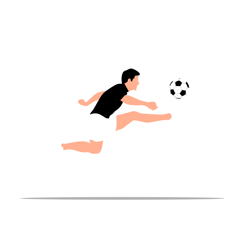 Fußball Spieler treten das Ball auf ein transparent Hintergrund png