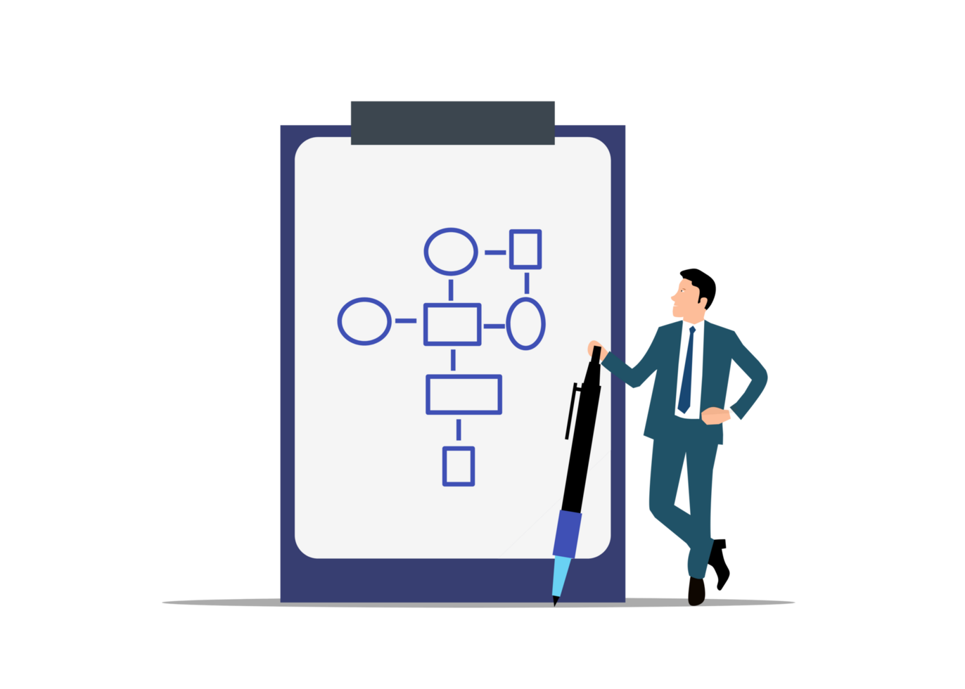 businessman drawing process mapping png