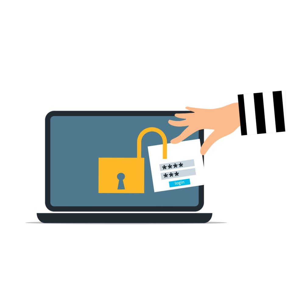 a hand holding a card with a padlock on it png