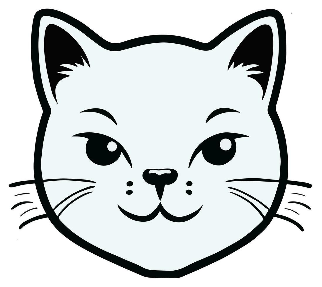 Cute cat face vector