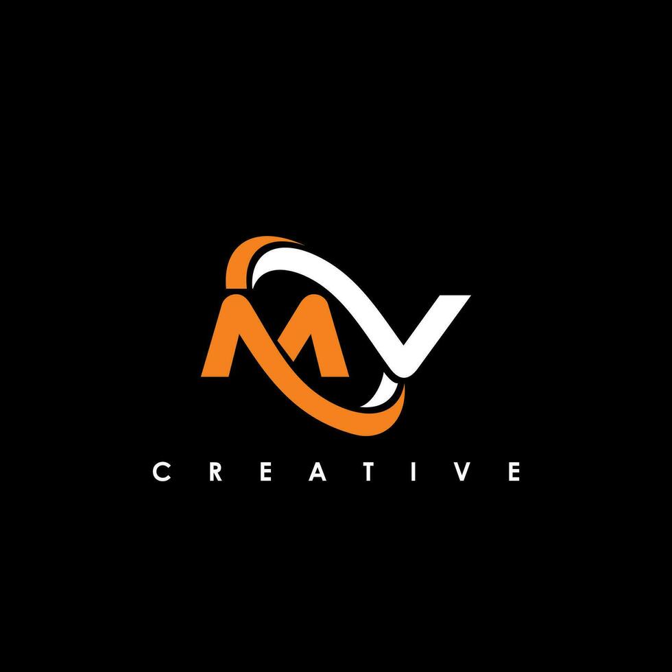 MV Letter Initial Logo Design Template Vector Illustration