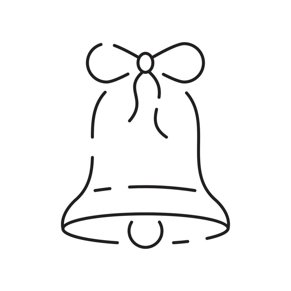 Navidad campana línea icono. lineal estilo firmar para móvil concepto y web diseño. cascabeleo campana contorno vector icono. símbolo, logo ilustración. vector gráficos.