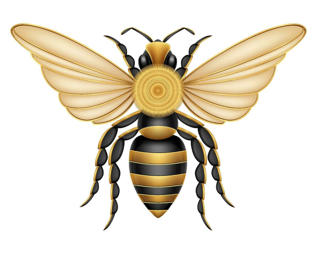 bee insects wildlife animals vector illustration