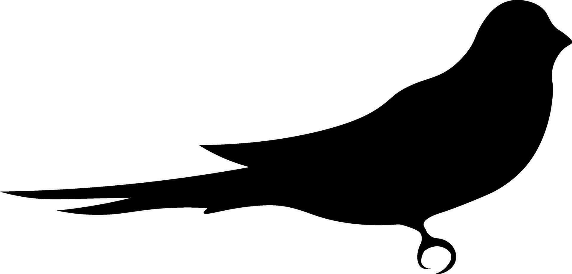 Sparrow Bird Sitting Silhouette Icon vector