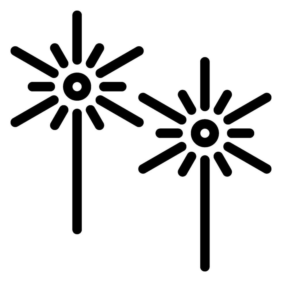 fireworks line icon vector