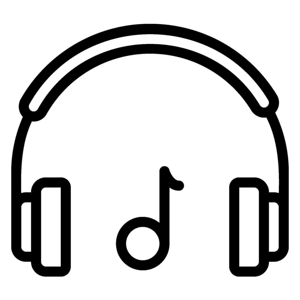 headphones line icon vector