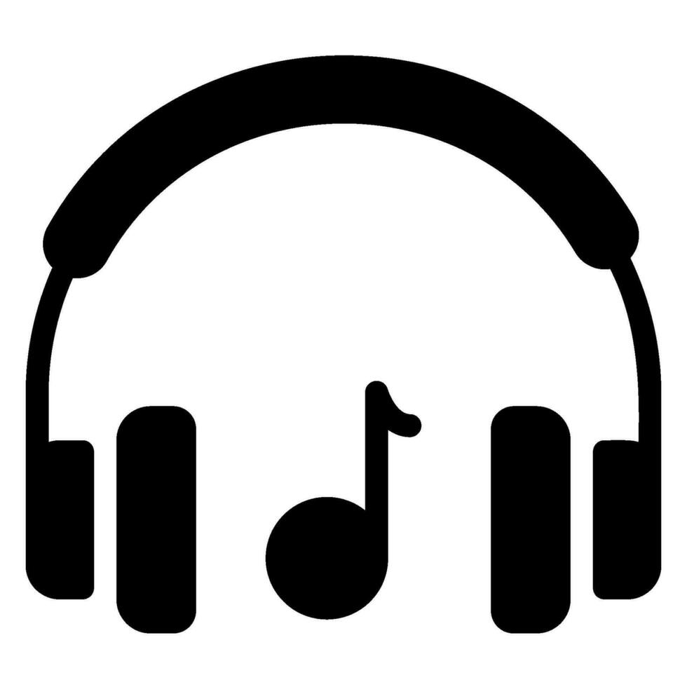 headphones glyph icon vector