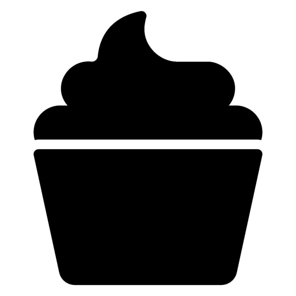 icono de glifo de cupcake vector