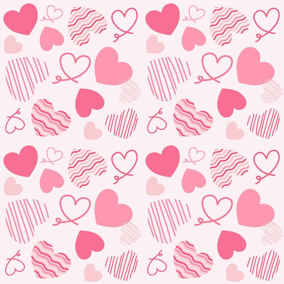 seamless pattern of hearts, valentine, Valentine Day, love for background, print, paper wrap vector