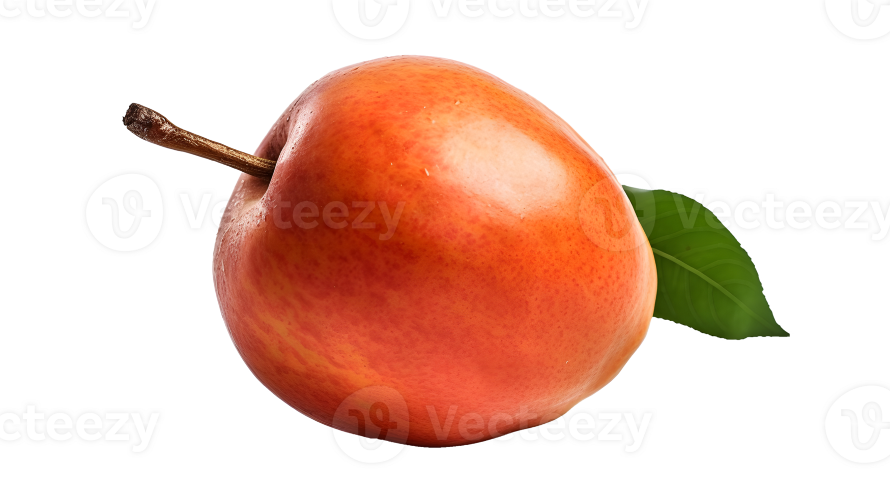 AI generated Close up photo of one big, ripe, tasty red perfect apple. Transparency PNG inside