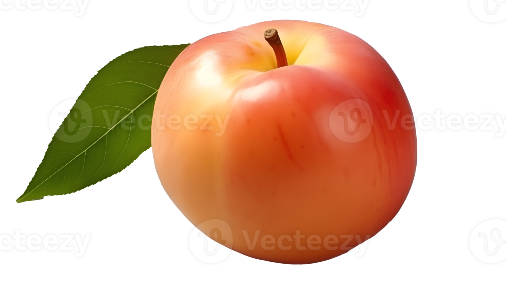 AI generated Close up photo of one big, ripe, tasty red perfect apple. Transparency PNG inside