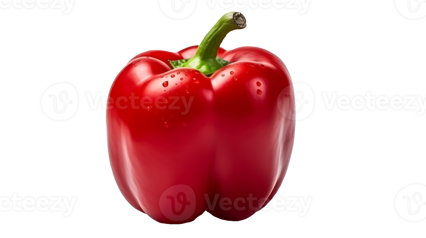 ai gegenereerd dichtbij omhoog foto van een rijp, smakelijk rood perfect peper. transparant PNG binnen