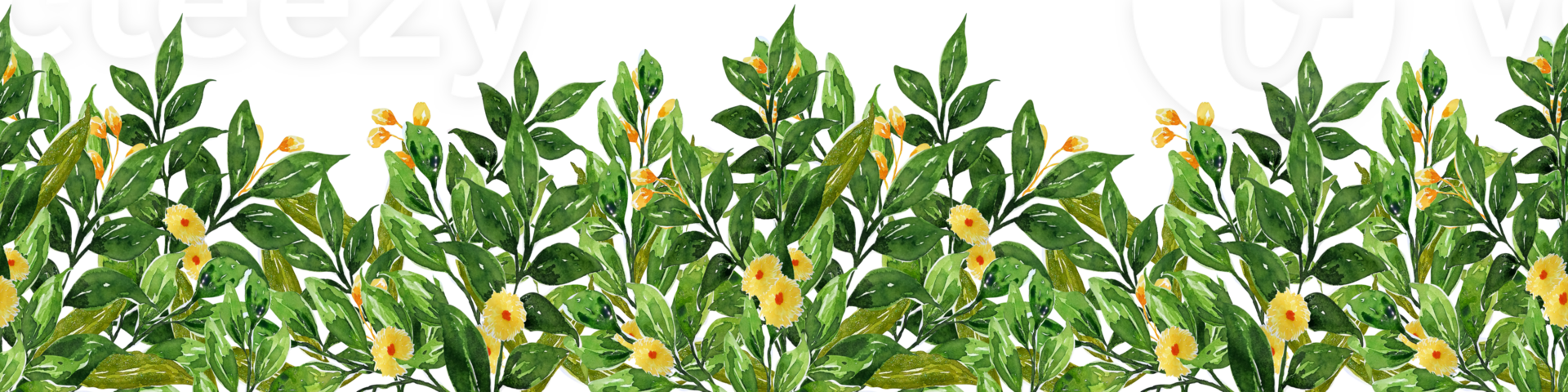 botanisch Blatt und Blume Aquarell Rahmen Rand png