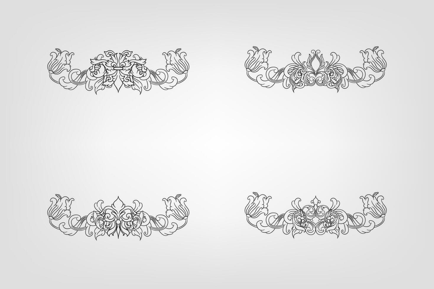 Classical Baroque Filigree Decoration Ornament Vintage Floral Border Style Antique Art Retro vector